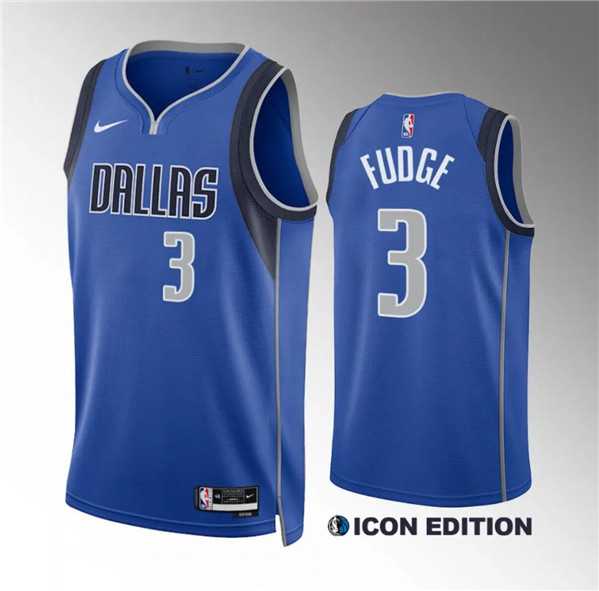 Mens Dallas Mavericks #3 Alex Fudge Blue Icon Edition Stitched Basketball Jersey Dzhi->->NBA Jersey